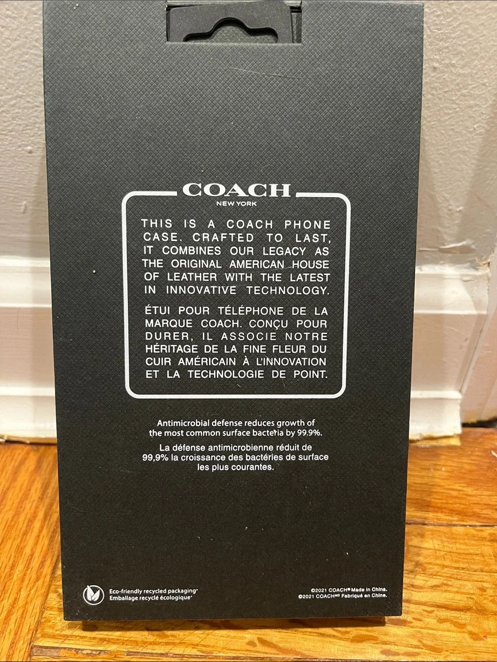 Coach Clear Floral iPhone Case with Purple and Silver Glitter